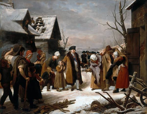 Louis XVI Distributing Alms to the Poor of Versailles during the Winter of 1788 a Louis Hersent