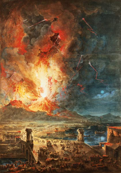 The Great Eruption of Mt. Vesuvius a Louis Jean Desprez