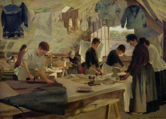Ironing Workshop in Trouville, 1888 (oil on canvas) a Louis Joseph Anthonissen