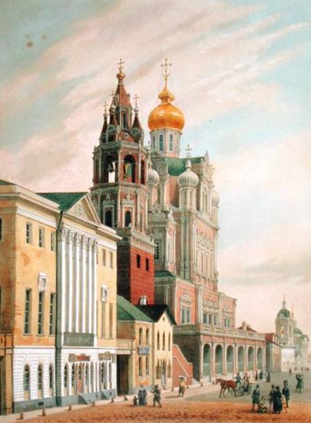 The Assumption Church at Pokrovskaya street in Moscow, printed by Lemercier, Paris a Louis Jules Arnout