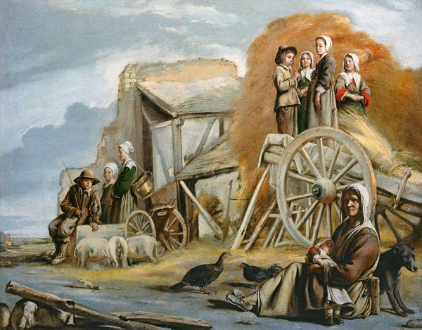 Rural scene with hay carts a Louis Le Nain