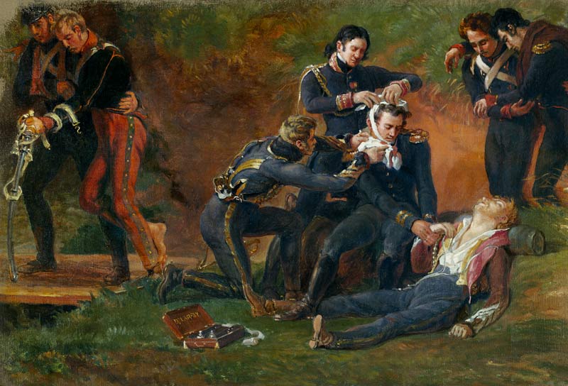 Baron Jean Dominique Larrey (1766-1843) Tending the Wounded at the Battle of Moscow a Louis Lejeune