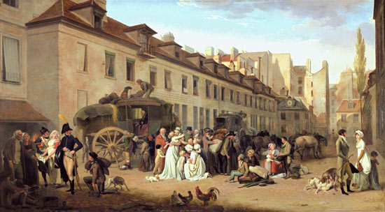 The arrival of the coach a Louis-Léopold Boilly