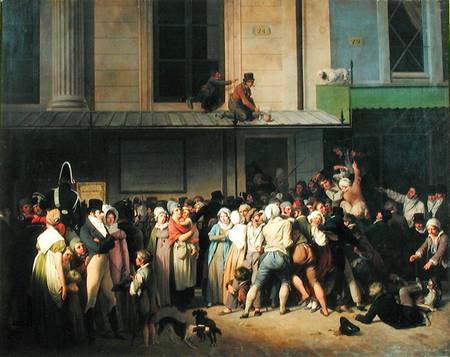 The Entrance to the Theatre de l'Ambigu-Comique before a Free Performance a Louis-Léopold Boilly