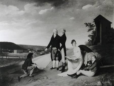 Oberkampf (1738-1815), his Two Sons and his Eldest Daughter in Front of the Jouy-en-Josas Factory a Louis-Léopold Boilly