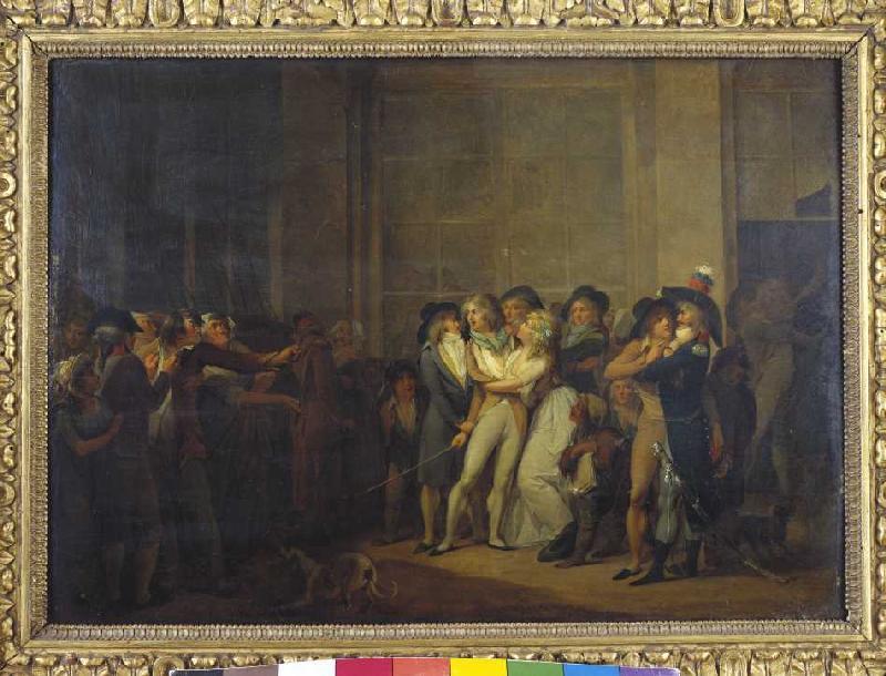 The arrest of the singer Garat. a Louis-Léopold Boilly