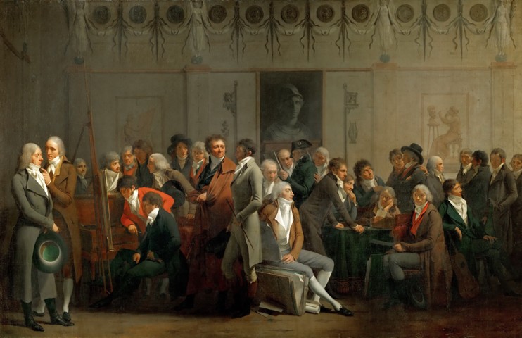 Meeting of Artists in the Atelier of Isabey a Louis-Léopold Boilly