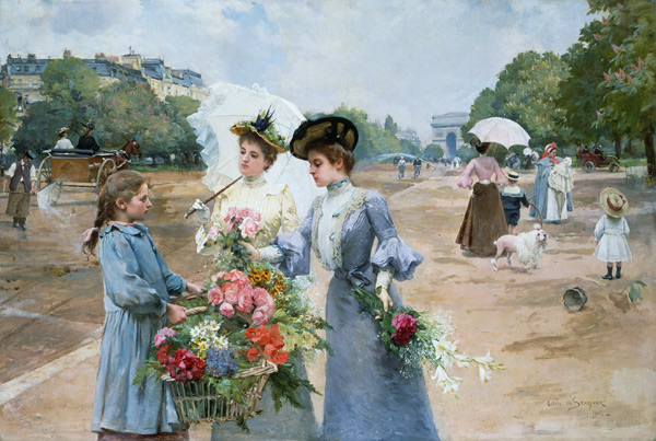 Flower seller on the Avenue you Bois de Boulogne a Louis Marie de Schryver