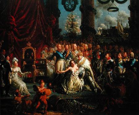 Louis XVIII (1755-1824) Helping France to her Feet a Louis Philippe Crepin