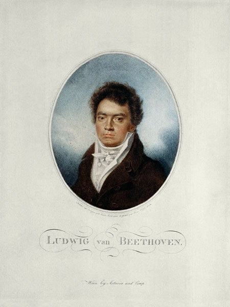 Lugwig van Beethoven (1770-1827) engraved by Blasius Hofel (1792-1863) a Louis Rene Letronne
