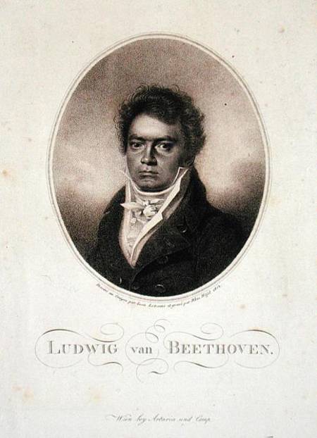 Ludwig van Beethoven (1770-1827) engraved by Blasius Hofel (1792-1963) a Louis Rene Letronne