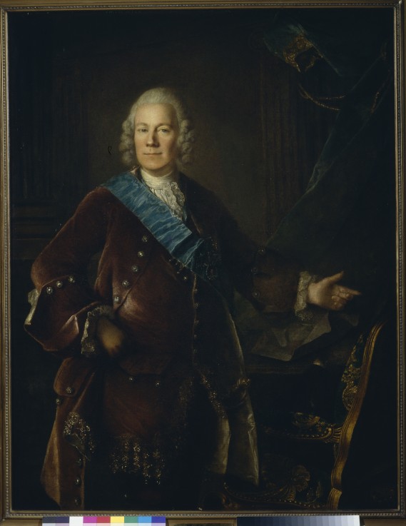 Portrait of Count Alexey Petrovich Bestuzhev-Ryumin (1693-1766) a Louis Tocqué