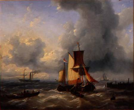 Shipping off a Jetty a Louis Verboeckhoven