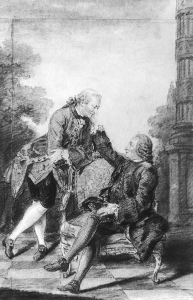 Denis Diderot (1713-84) and Melchior, baron de Grimm (1723-1807) a (Louis Carrogis) Carmontelle