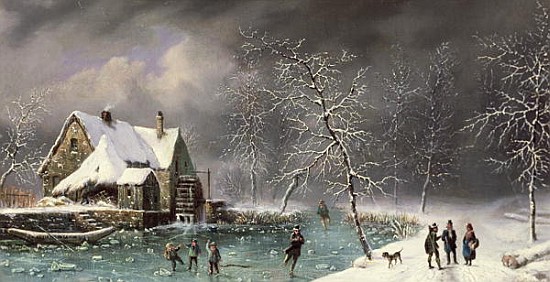 Winter Scene a Louis Claude Mallebranche