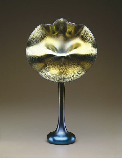 Blue and gold favrile 'Jack-in-the-Pulpit' vase a Louis Comfort Tiffany