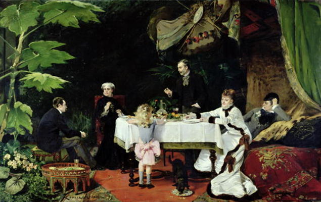 The Luncheon in the Conservatory, 1877 (oil on canvas) a Louise Abbema