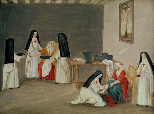 Caring for the Sick, from 'L'Abbaye de Port-Royal', c.1710 (gouache on paper) a Louise Madelaine Cochin