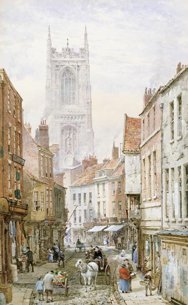 A View of Irongate, Derby a Louise Rayner
