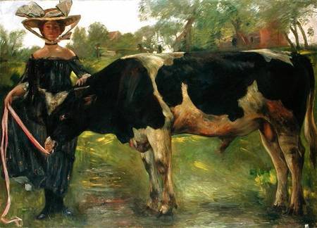 The Painter Charlotte Berend With A Bull a Lovis Corinth