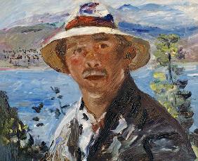 Self-portrait with straw hat