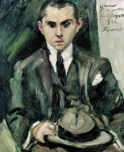 Thomas with hat in the hand. a Lovis Corinth