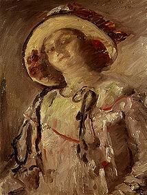 Wilhelmine with a yellow hat. a Lovis Corinth