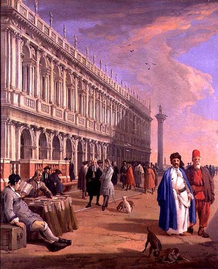 Venice: The Piazzetta with Figures a Luca Carlevaris