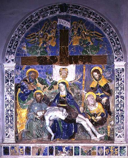 The Descent from the Cross, relief a Luca  della Robbia