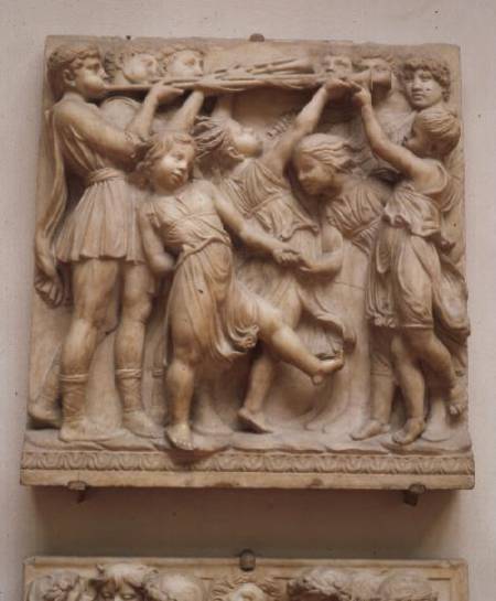 Trumpeting angels, relief from the Cantoria a Luca Della Robbia