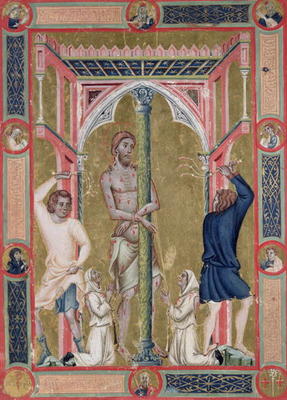 The Flagellation of Christ, from the Mariegola de la Scuola di San Giovanni Evangelista de Venise (v a Luca di Paolo Veneziano