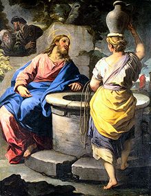 Christ and the Samariterin at the fountain a Luca Giordano