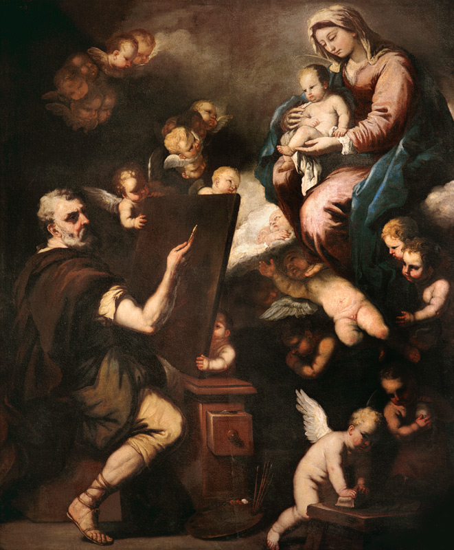 L.Giordano, hl. Lukas malt die Madonna a Luca Giordano