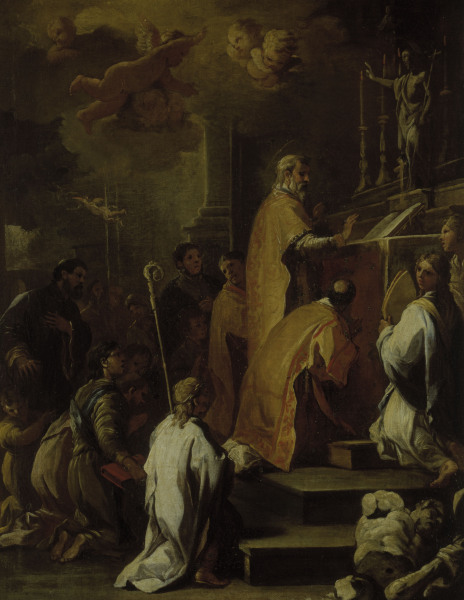 L.Giordano / Mass of St.Gregory / Paint. a Luca Giordano