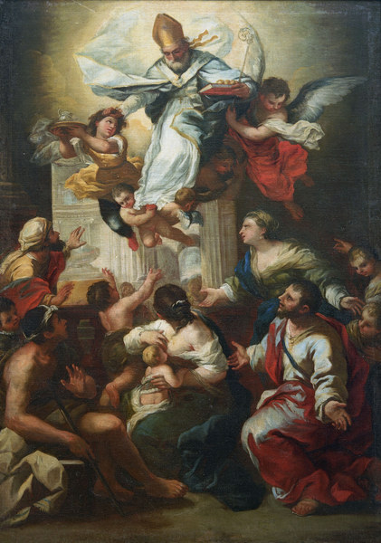 L.Giordano,hl.Nikolaus rettet Mundschenk a Luca Giordano