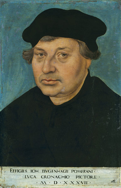 Portrait of the reformer Johann Bugenhagen (1485-1558) a Lucas Cranach il Vecchio