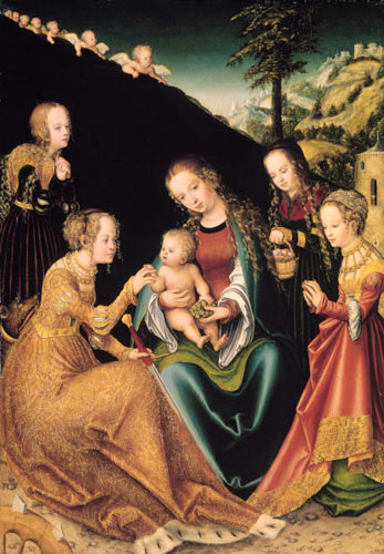 Verlobung der hl. Katharina a Lucas Cranach il Vecchio