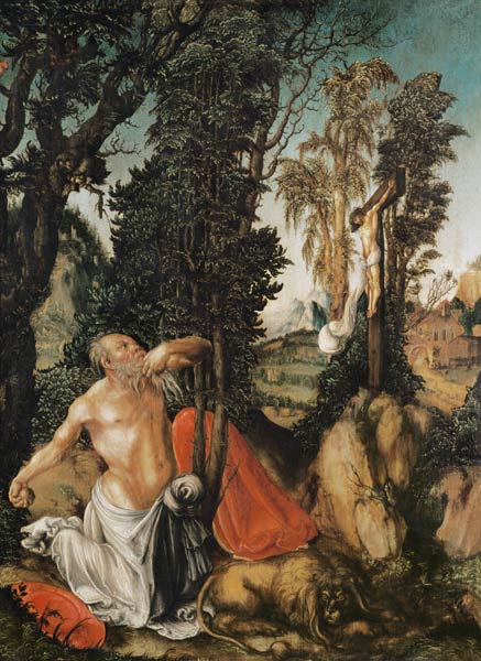 The expiating St. Hieronymus. a Lucas Cranach il Vecchio