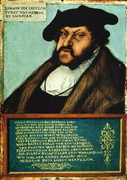 Portrait of John I (1468-1532) the Steadfast, Elector of Saxony a Lucas Cranach il Vecchio