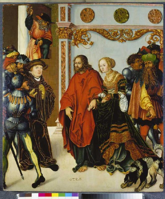 Christ and the adulteress a Lucas Cranach il Vecchio