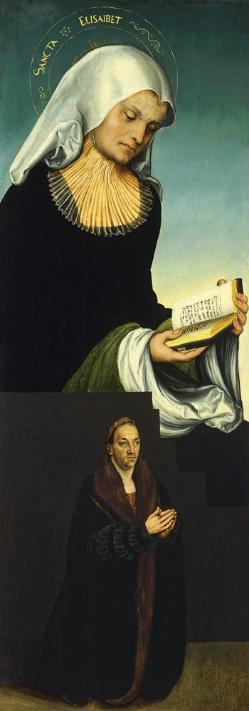 Saint Elizabeth with Duke George of Saxony as Donor a Lucas Cranach il Vecchio