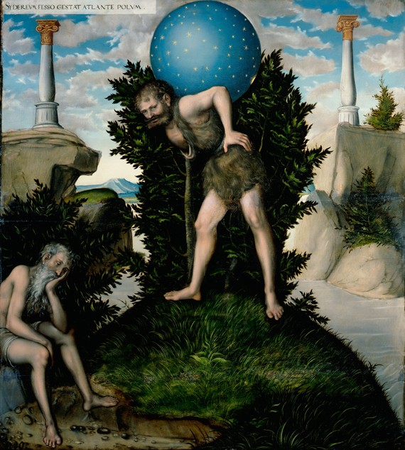 Atlas and Hercules (From The Labours of Hercules) a Lucas Cranach il Vecchio