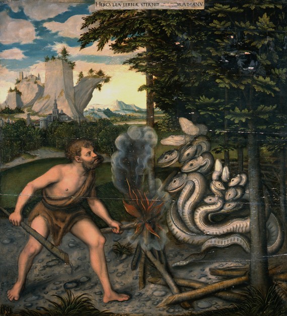 Hercules and the Lernaean Hydra (From The Labours of Hercules) a Lucas Cranach il Vecchio