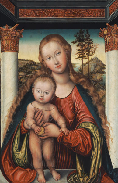The virgin with the child (Madonna Polenska) a Lucas Cranach il Vecchio