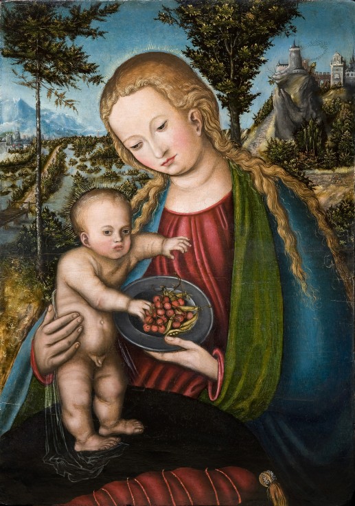 Virgin with Cherries a Lucas Cranach il Vecchio