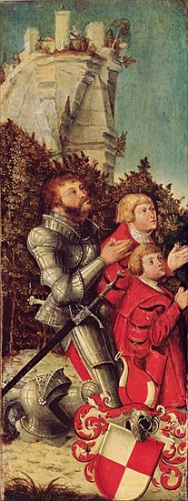 Portrait of a Knight with his two sons, c.1518-25 a Lucas Cranach il Vecchio