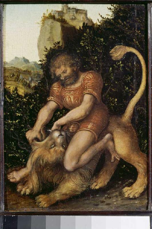 Samson, the lion conquering. a Lucas Cranach il Vecchio