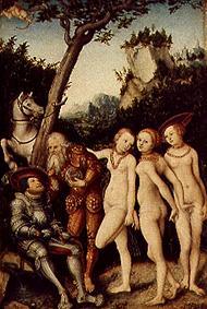 The verdict of the Paris. a Lucas Cranach il Vecchio