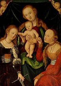 The engagement of St. Katharina. a Lucas Cranach il Vecchio