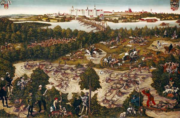 The Stag Hunt of Elector John Frederick the "Magnanimous" a Lucas Cranach d. J.
